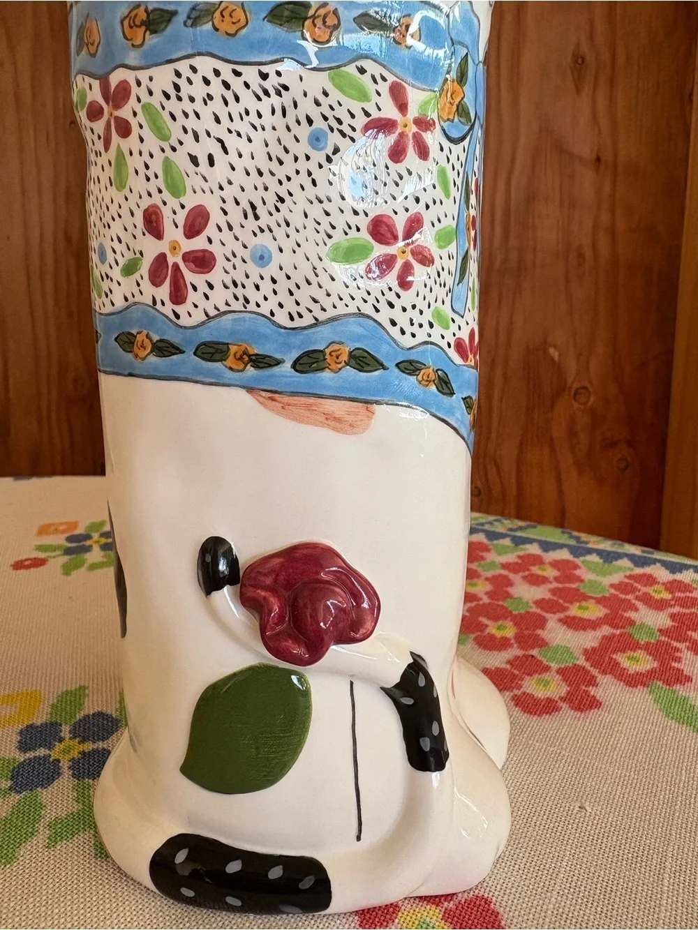 Vintage Susan Paley Catrina Cat Vase by Ganz Whimsical Folk Art 10